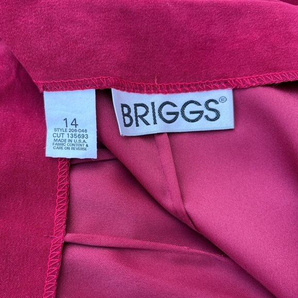 Vtg Briggs New York Long Straight Pencil Skirt 14 Merlot Red Back Slit Made USA - Picture 5 of 7